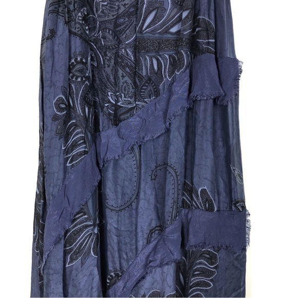 Scandal Italy Blue Flowy Silk Dress - Picture 3 of 15